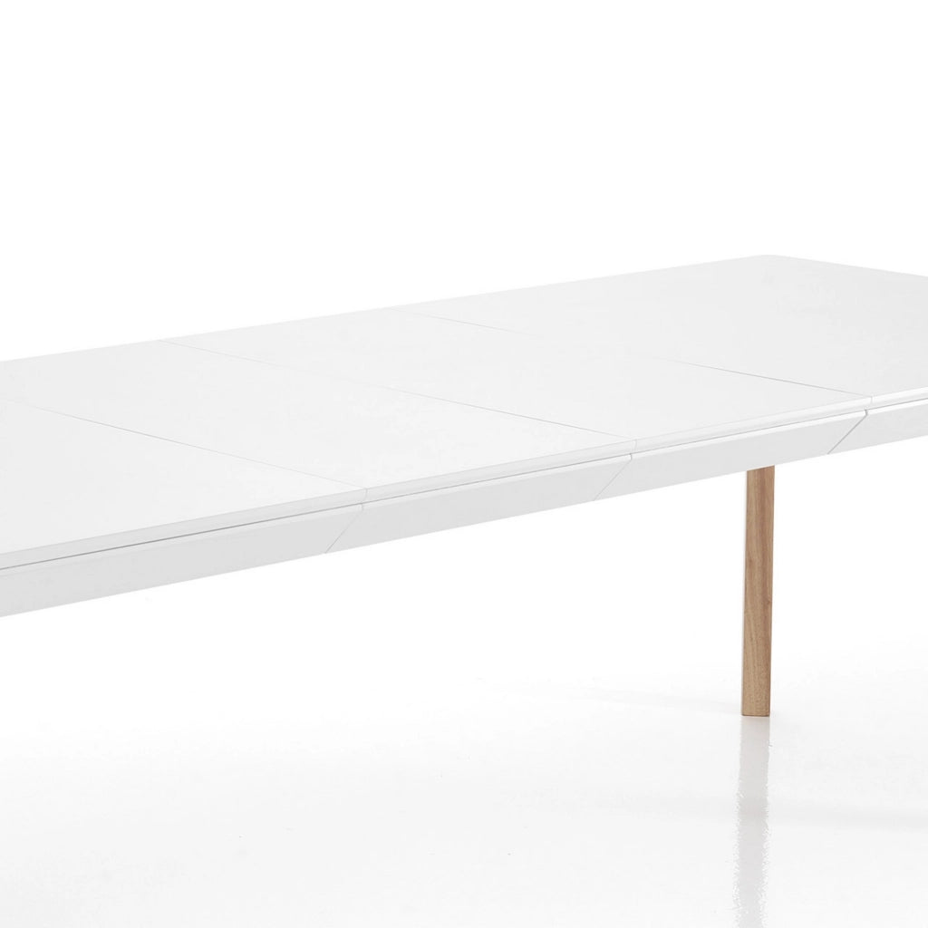 Tavolo allungabile effetto legno laccato bianco cm. H.75xP.90xL.160