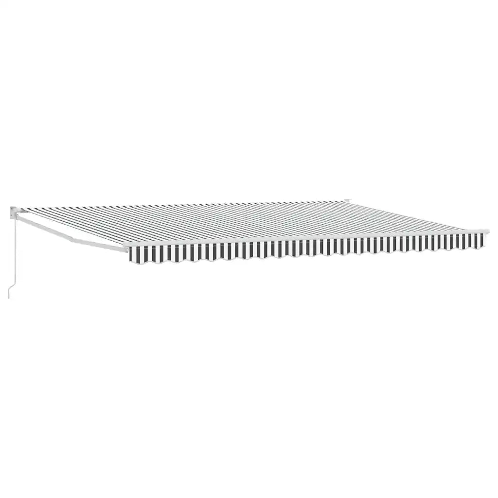Tenda Retrattile Antracite e Bianca 5x3 m Tessuto e Alluminio 3216107