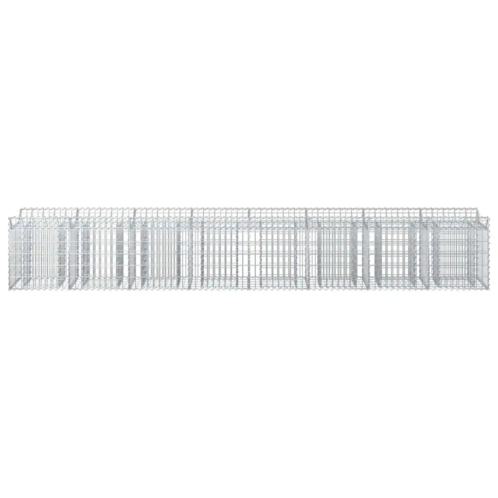 Letto rialzato in gabbione 2 pcs Argento 3422217
