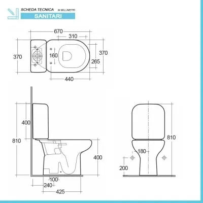 Vaso monoblocco tradizionale scarico a terra Rak Orient con sedile