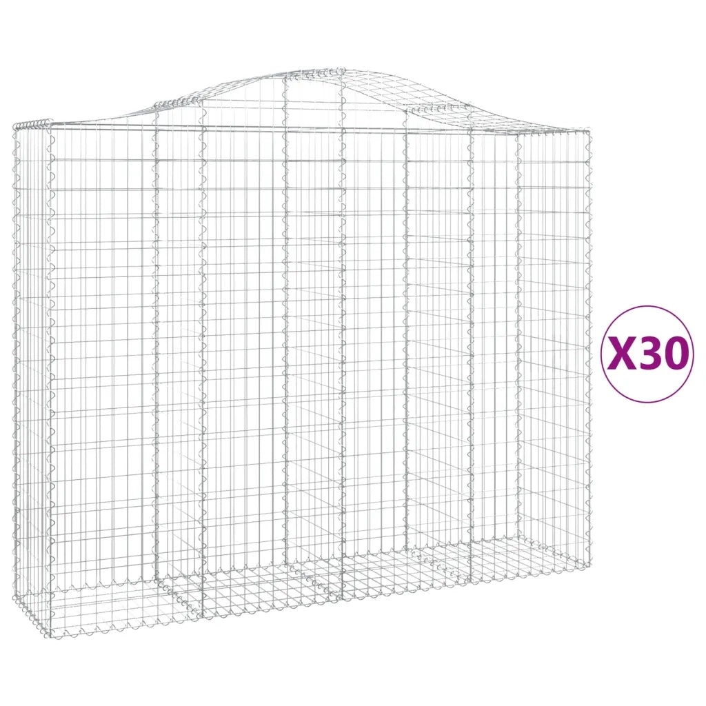 Cesti Gabbioni ad Arco 30 pz 200x50x160/180 cm Ferro Zincato 3145720