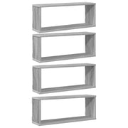 4 pz Mensole Cubo Muro | Mensola a parete Grigio Sonoma 60x15x23 cm in Multistrato