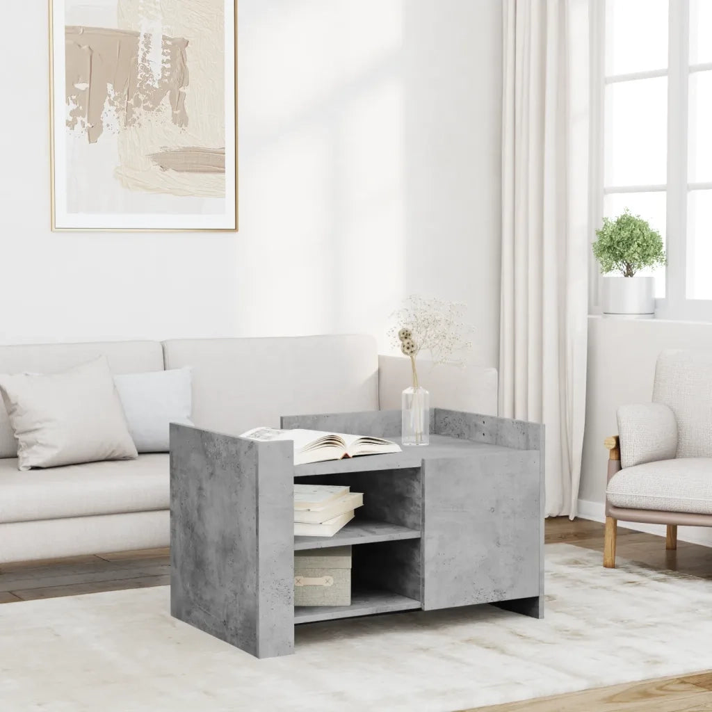 Tavolino salotto | Tavolino da caff¨¨ | Tavolino da Soggiorno Grigio Cemento 80x50x50 cm Legno Multistrato