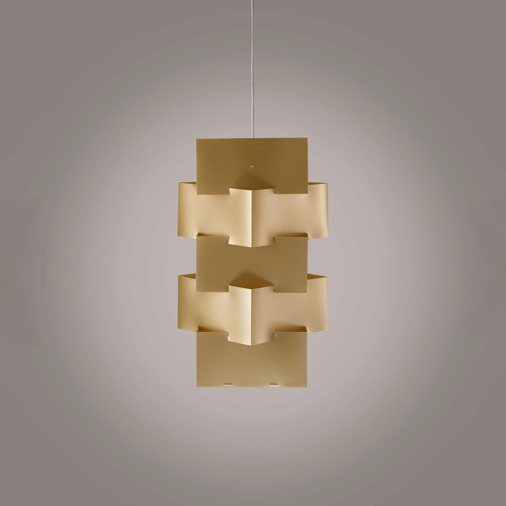 Sospensione Moderna Building Polilux ® New Gold E Metallo Cromo 1 Luce E27 H60Cm