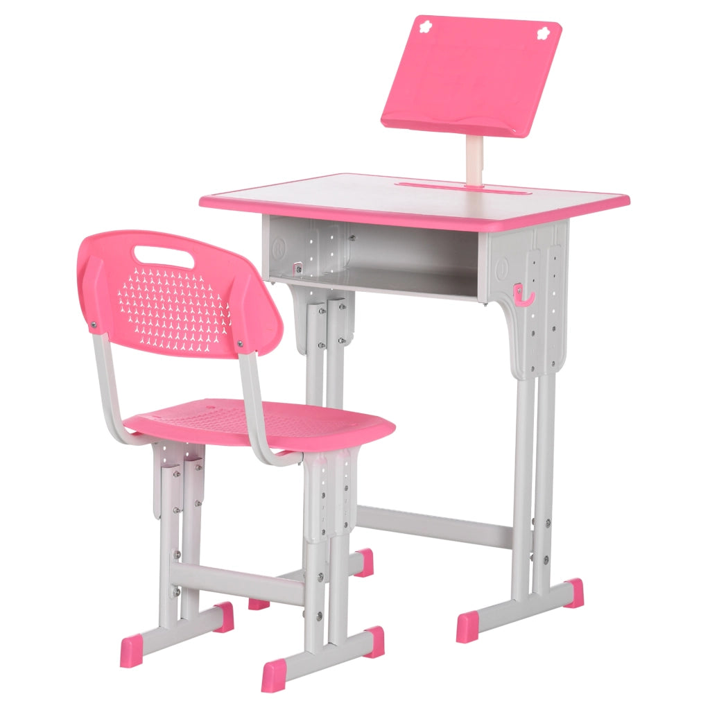 Scrivania Bambini con Sedia ¨C zephmum ¨C 60x45x90-102 cm Rosa