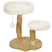 Albero per Gatti in Legno con Tiragraffi e Pallina; 61;5 cm; Bianco