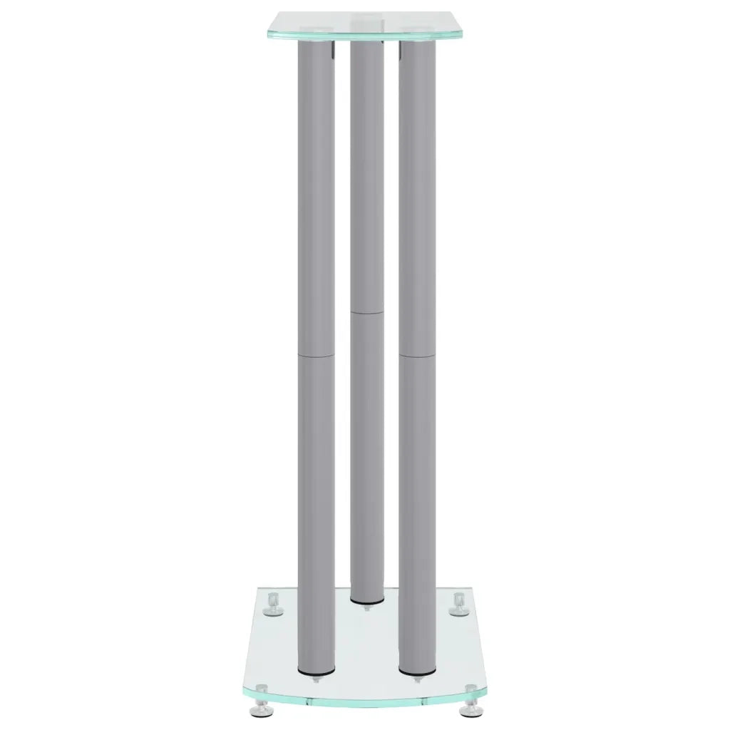 Pedane Casse 2 pz Argento Vetro Temperato Design a 3 Pilastri CFW2072321