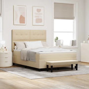 Letto a molle con materasso Crema 160 x 200 cm Tessuto