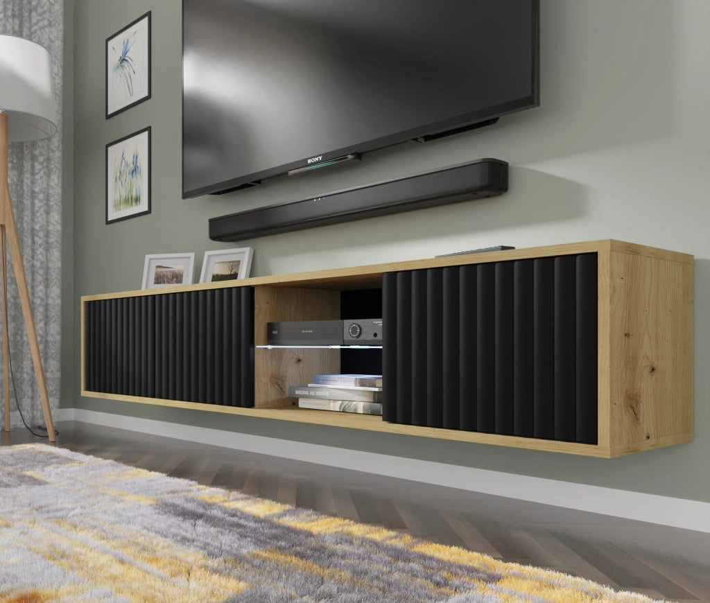 MOBILE MITA PORTA TV 156 ROVERE ARTIGIANALE NERO OPACO