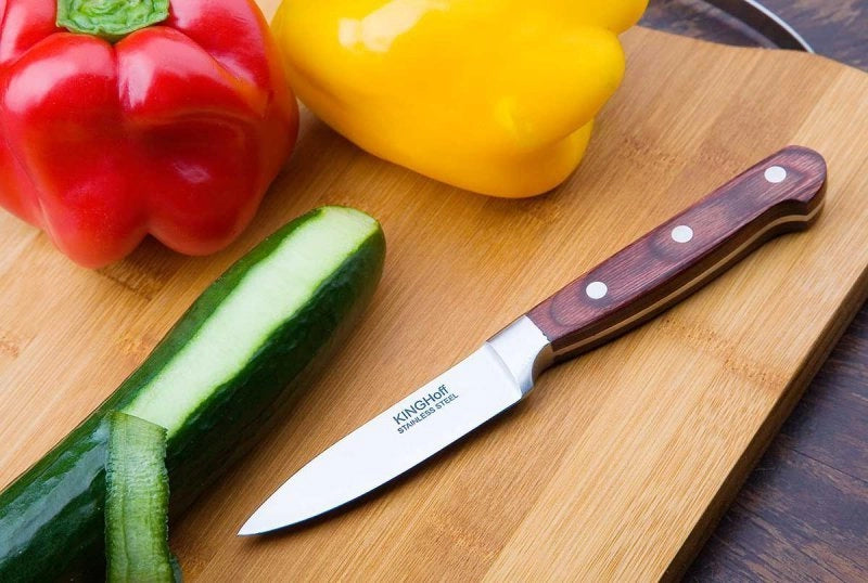 Coltello per sbucciare Kinghoff KH-3436 in acciaio inossidabile, impugnatura ergonomica da 8,5 cm
