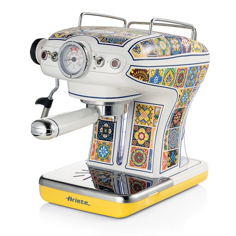 Ariete 1389 macchina da caffè positano, 850w, capacità serbatoio 0,9l, filtro 1⁄2 tazze, vassoio raccogli goccia, cappuccinatore - ARI1389PO