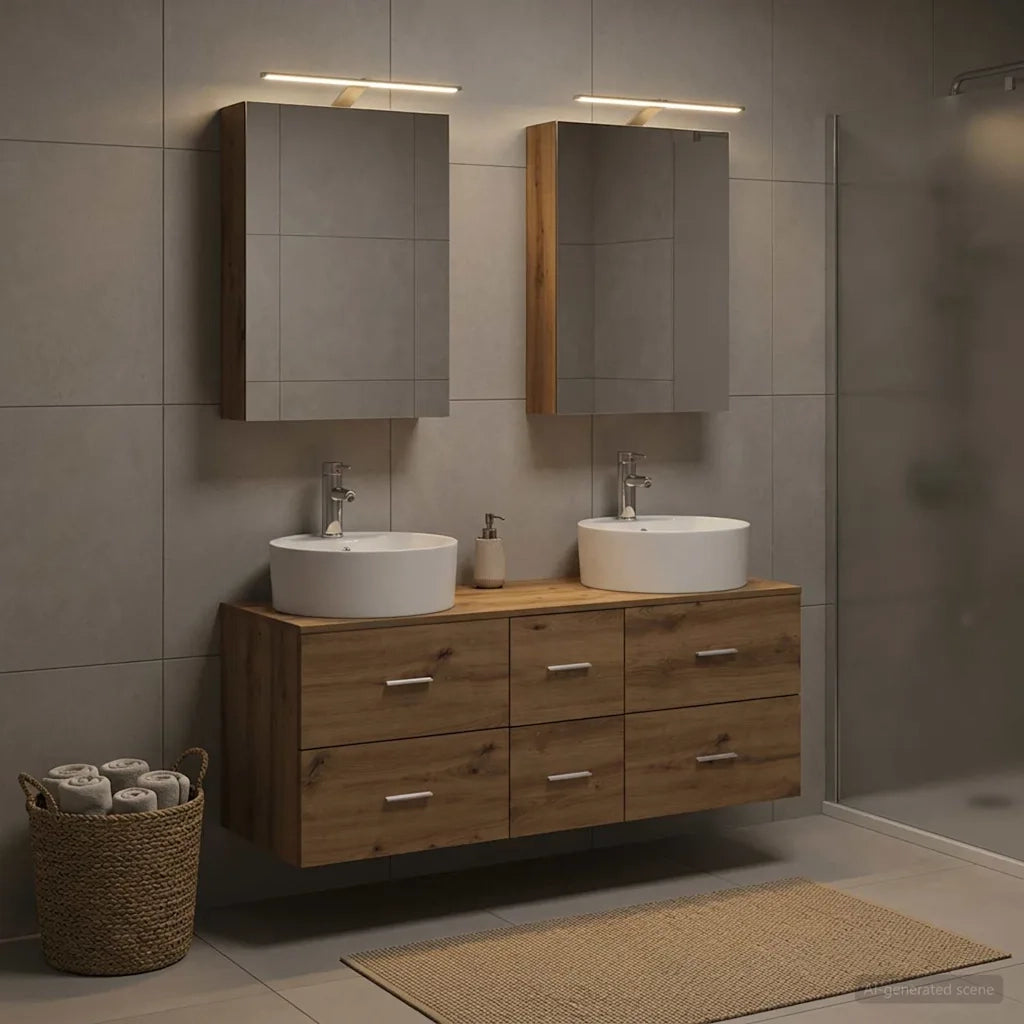 Set di mobili per il bagno 5 pcs Rovere Artigianale 3406918