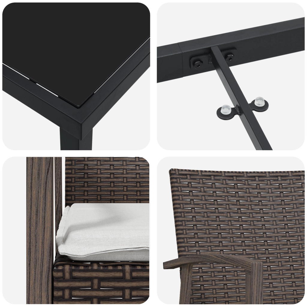 Set di 5 Marrone e panna