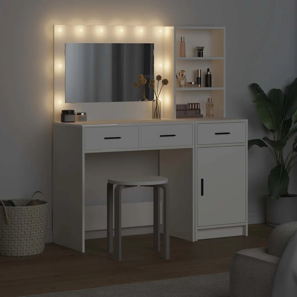 Tavolo da Trucco con cassetto 2 pcs Bianco Legno multistrato 3334263
