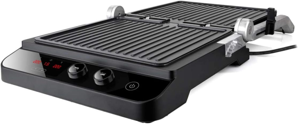 Black+decker bxgr2000e grill elettrico, 2000 w, acciaio inossidabile, bistecchiera elettrica colore nero