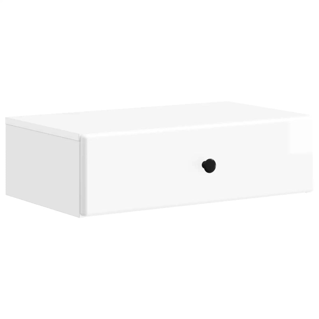 Tavolino da Parete Laterale Bianco Lucido 59 x 34,5 x 17 cm 899169