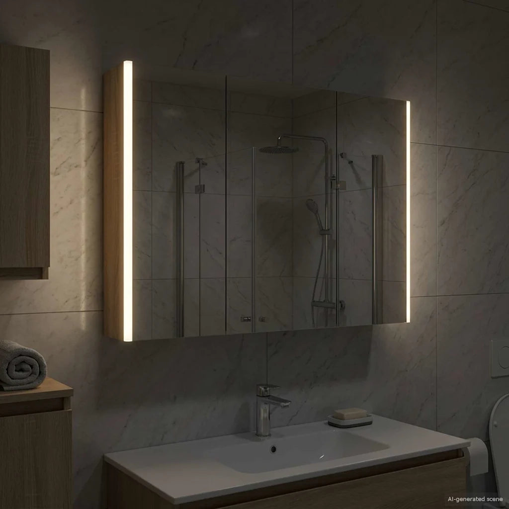 Mobiletto per specchio da bagno Rovere Sonoma