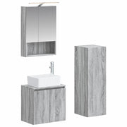 Set di mobili per il bagno 4 pcs Sonoma grigio 3407444