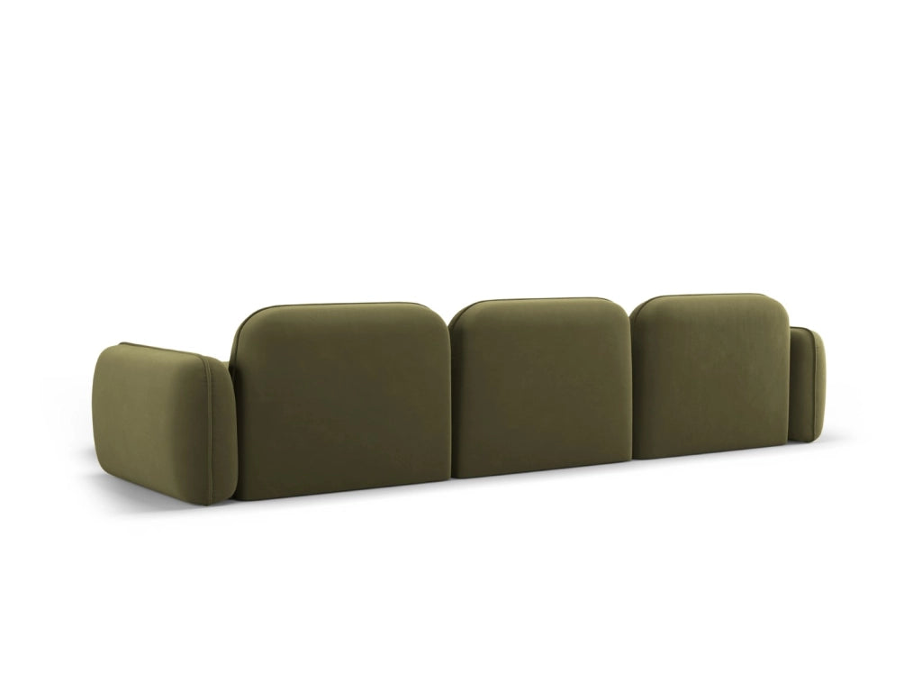 Cosmopolitan Design - Divano angolare modulare destro "Sydney" 4 posti in velluto verde chiaro 