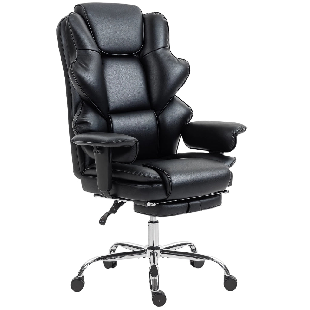 Sedia da Ufficio ¨C zephmum ¨C Pelle PU, Nero, 76x73x117-125 cm