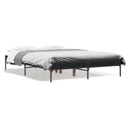 Letto matrimoniale | Letto per adulti | Giroletto Nero 120x190 cm in Legno Multistrato e Metallo