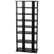 Scarpiera verticale a 7 ripiani e doppia fila 47 x 25,5 x 110 cm con ripiani estraibili stile moderno legno nero 20_0018633