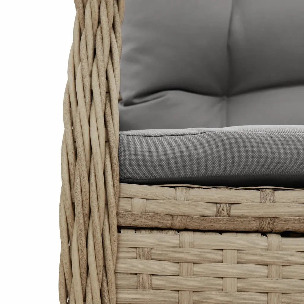 Sedie da Giardino Reclinabili 2 pz Beige Polyrattan 368664