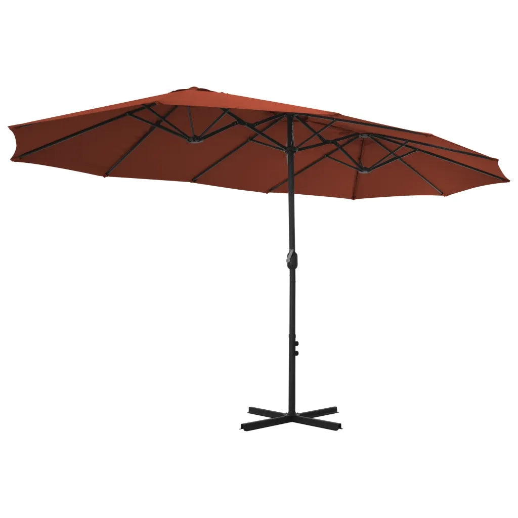 Ombrellone da Esterni Palo in Alluminio 460x270cm Terracotta 44872