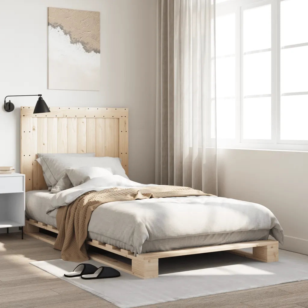 Giroletto con Testiera-Struttura Letto con testiera 100x200 cm Legno Massello di Pino 633289