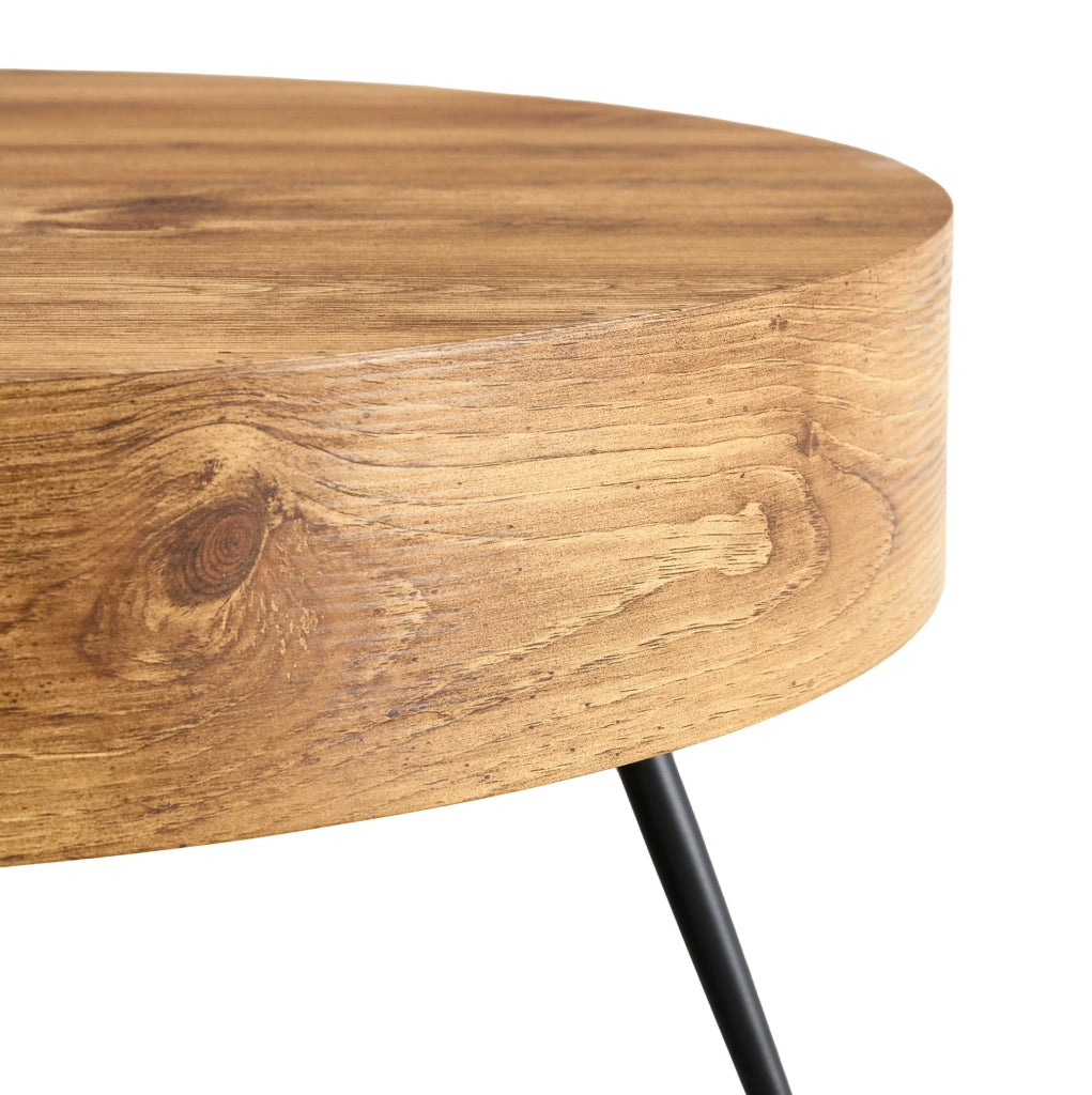 Tavolino da caffè 70x35.5 cm con design minimalista in MDF e metallo naturale