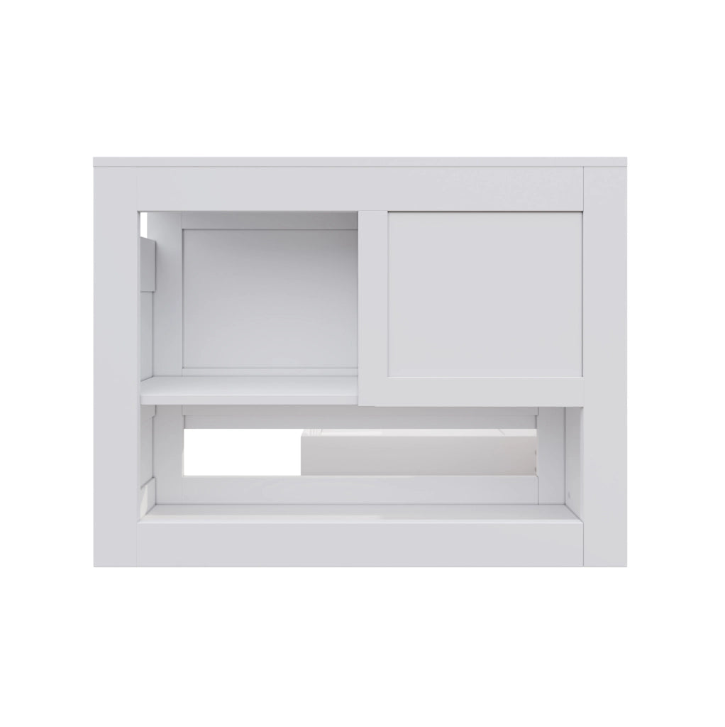 Letto singolo 90x190 cm con cassetti e vano contenitore; MDF; bianco