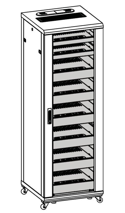 Armadio Rack 19'' 600x600 36U per Audio Video Nero