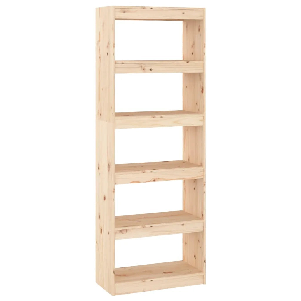 Libreria Divisorio-Scaffale per Libri-Mobile di Stoccaggio Grigio 60x30x167,5 cm in Massello di Pino 722102