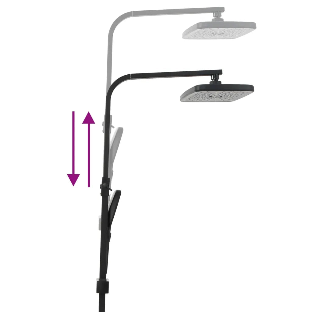 Set Soffione Doccia Duale con Miscelatore e Tubo Ottone Nero CFW8660184