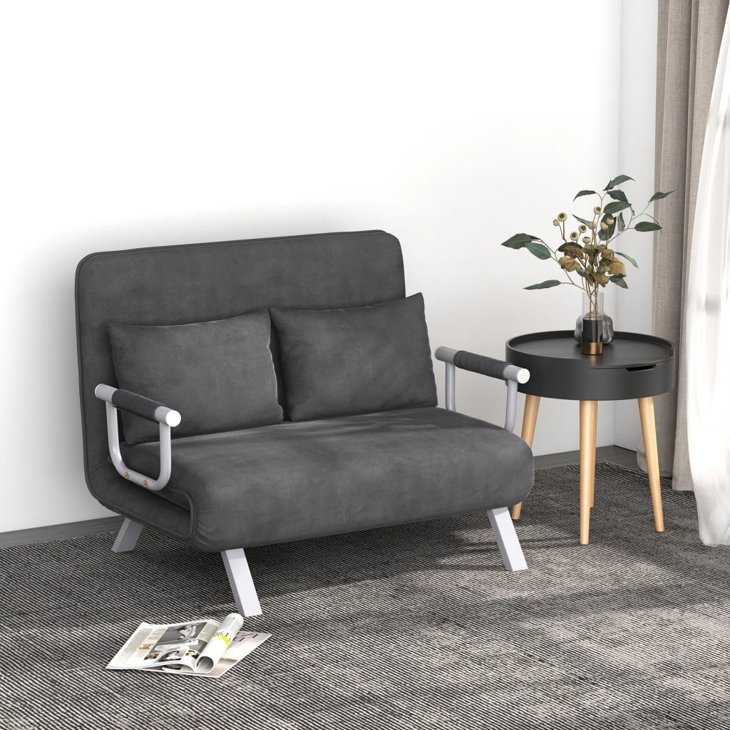 Divano letto 3 posti ¨C zephmum ¨C grigio, velluto, 185x105
