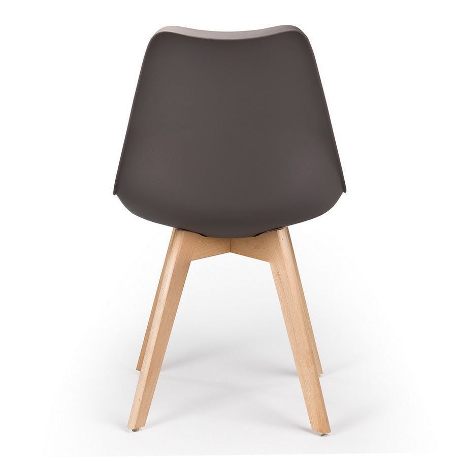 Set 4 Sedie 53,5x48,5x83 cm in Polipropilene e Similpelle Candice Caffè