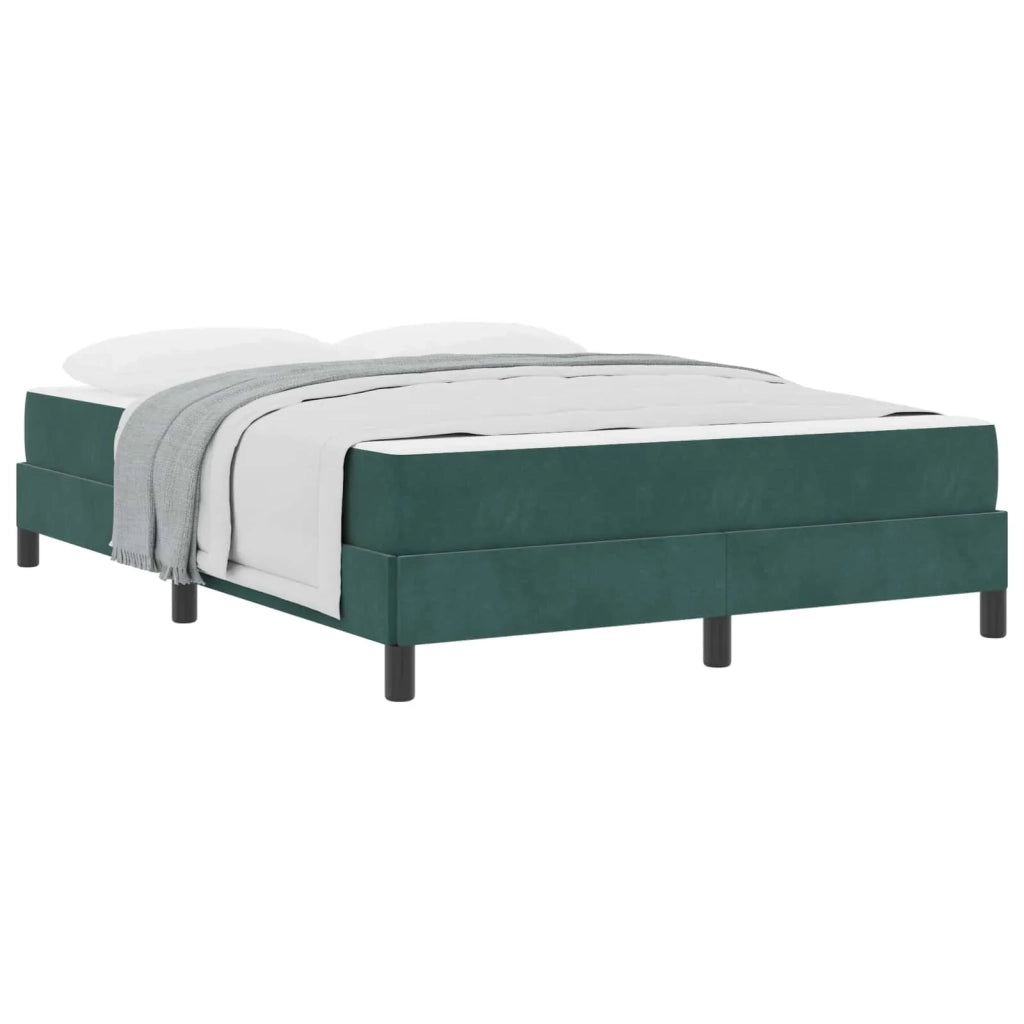 Letto a molle con materasso Verde Scuro 160 x 220 cm Tessuto
