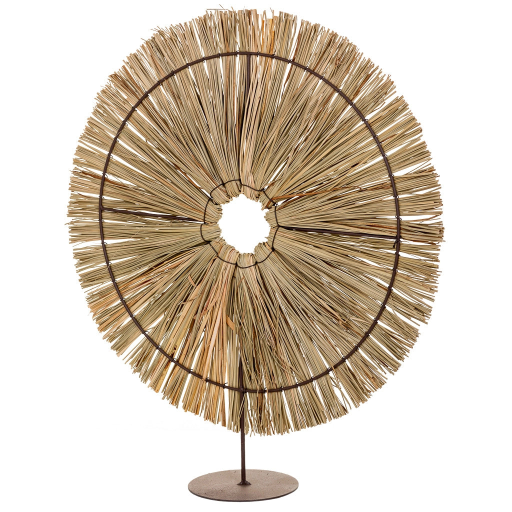 Figura decorativa in fibra naturale marrone 43x02x49h