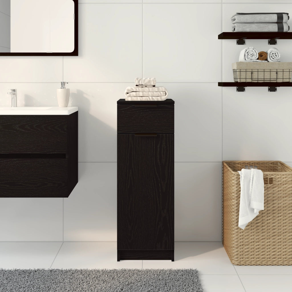 Mobile da bagno Rovere nero 32x34x90 cm in legno ingegnerizzato