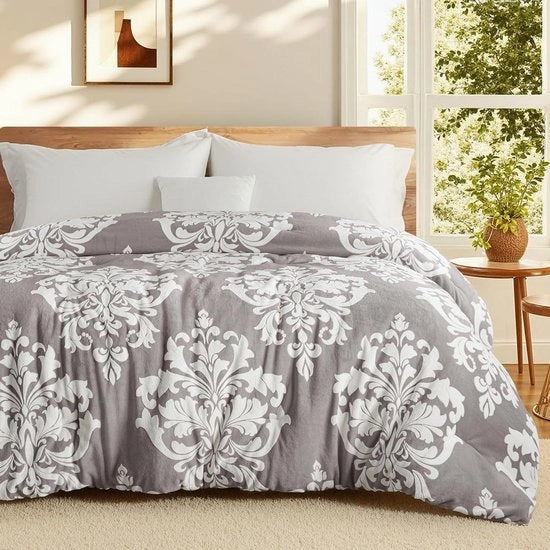 Matrimoniale 2 in 1 - Materasso soffice - Caldo - Dilettevole sonno - Design reversibile - 220x240 cm - Grigio