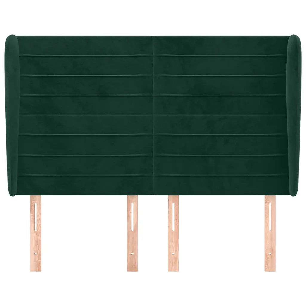 Testiera ad Orecchio Verde Scuro 147x23x118/128cm in Velluto 3118147