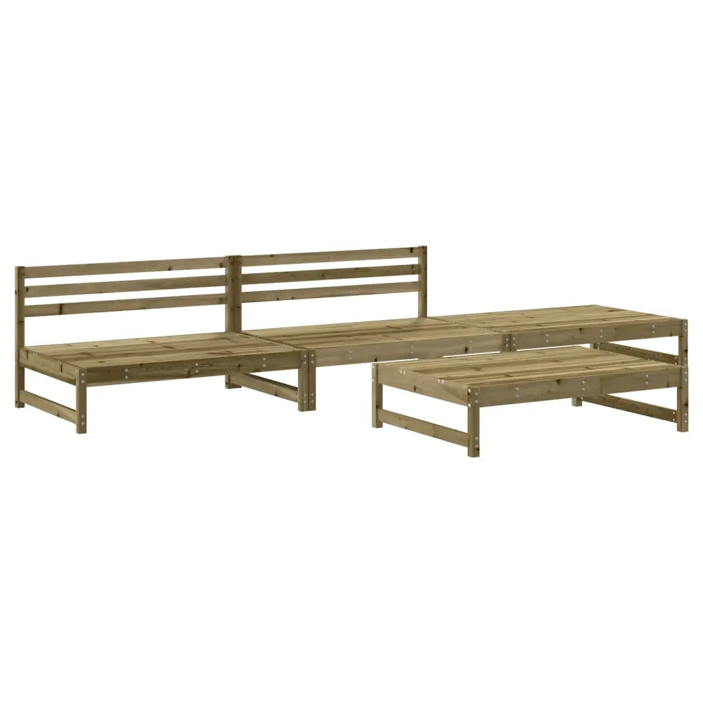 Set Salotto da Giardino 4 pz | Set di Mobili da Esterno in Legno Impregnato di Pino