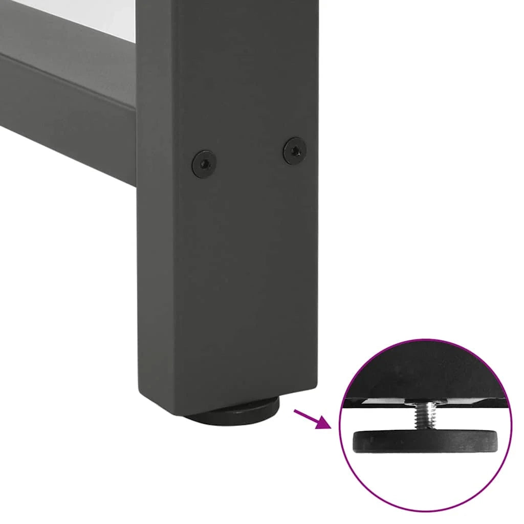 Set di 2 gambe quadrate per tavolo da pranzo 70 x 72 cm con piedini regolabili stile moderno acciaio antracite 02_0057550