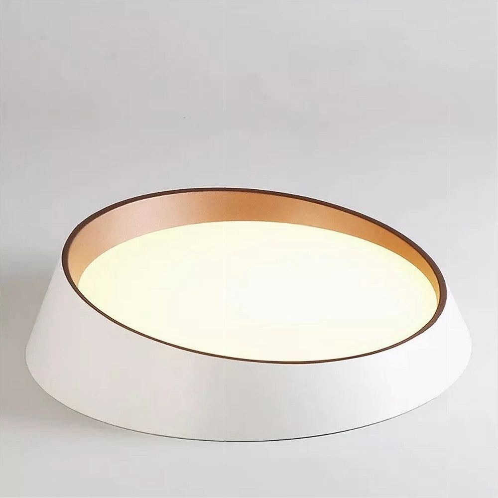 Trade Shop - Plafoniera Led 68w Bianco Oro Lampadario Soffitto Tondo Irregolare Luce Naturale 32781 -