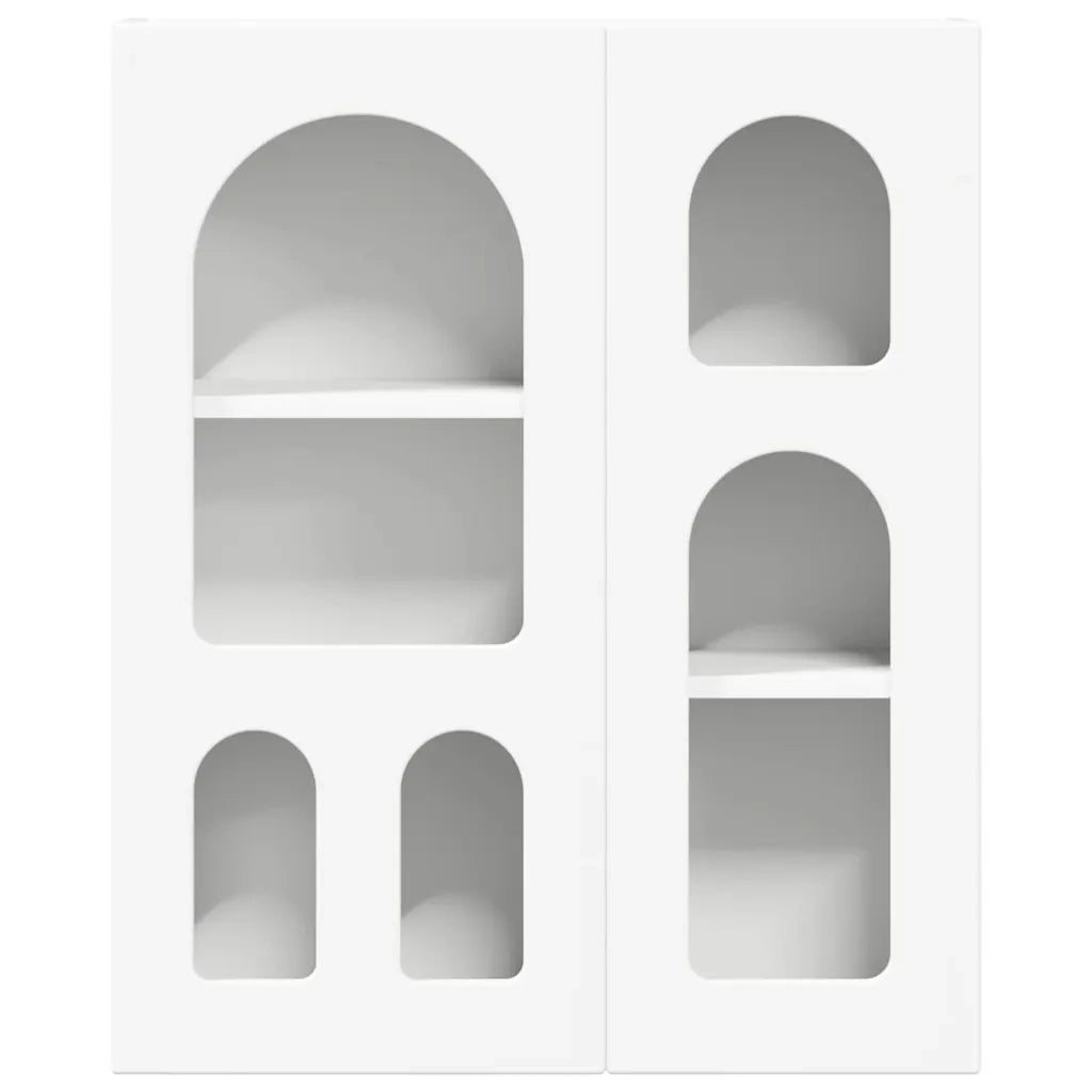 Mobiletto da bagno moderno a parete 59 x 20 x 71 cm elegante finitura in legno composito bianco 02_0054782