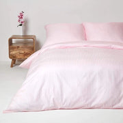 Set da letto a damasco 2 pezzi, 100% cotone egiziano, densità filato 330, dimensioni 155 x 200 cm, rosa.