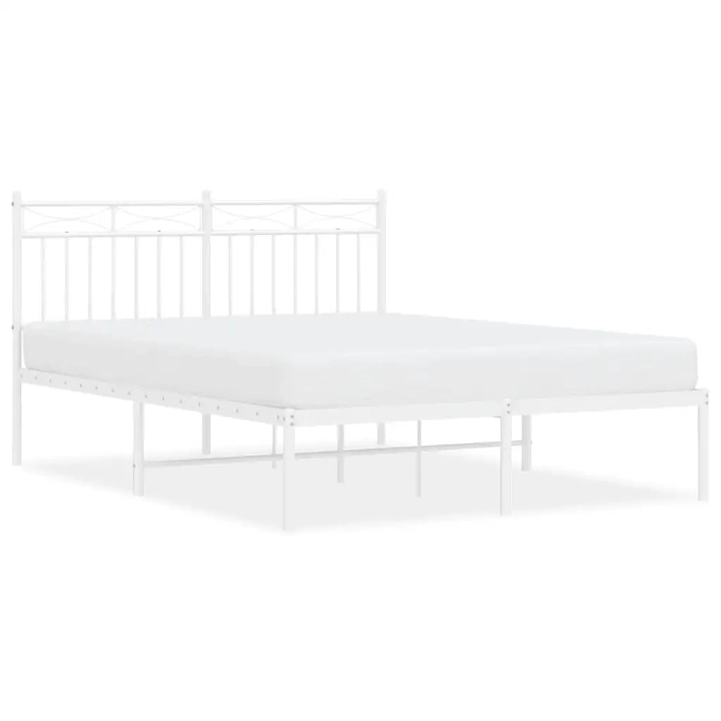 Giroletto con Testiera Metallo Bianco 135x190 cm 373739