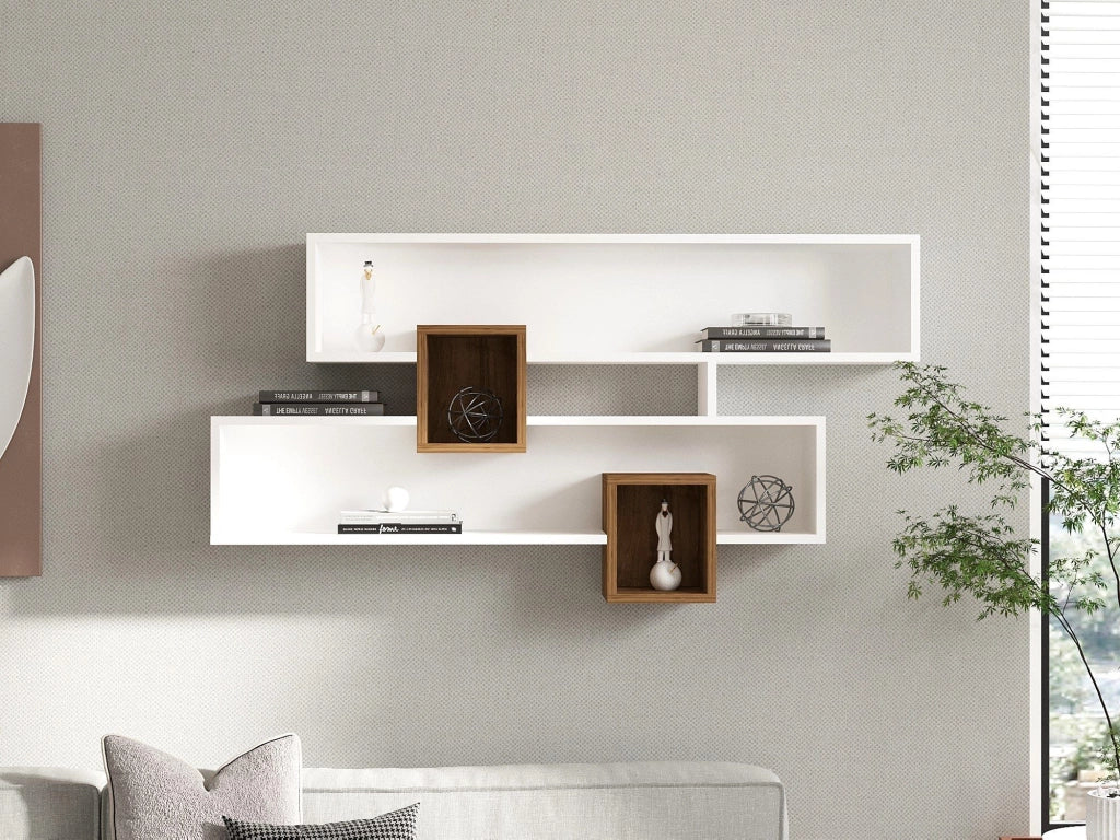 Roddino, Mensola 4 Ripiani, 120x22x75h cm Bianco