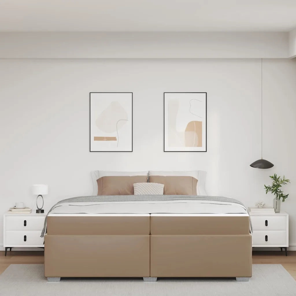 vidaXL Struttura del letto Cappuccino 200 x 200 cm Pelle sintetica