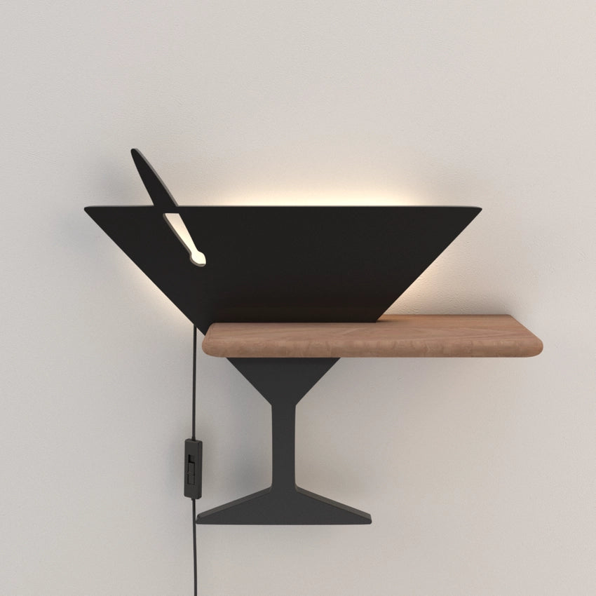 Applique Candellux Piccolo nero/legno LED integrato 4W 4000K